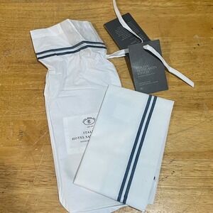 Restoration Hardware Italian Hotel Satin Stitch Standard Sham White 20x28 NEW